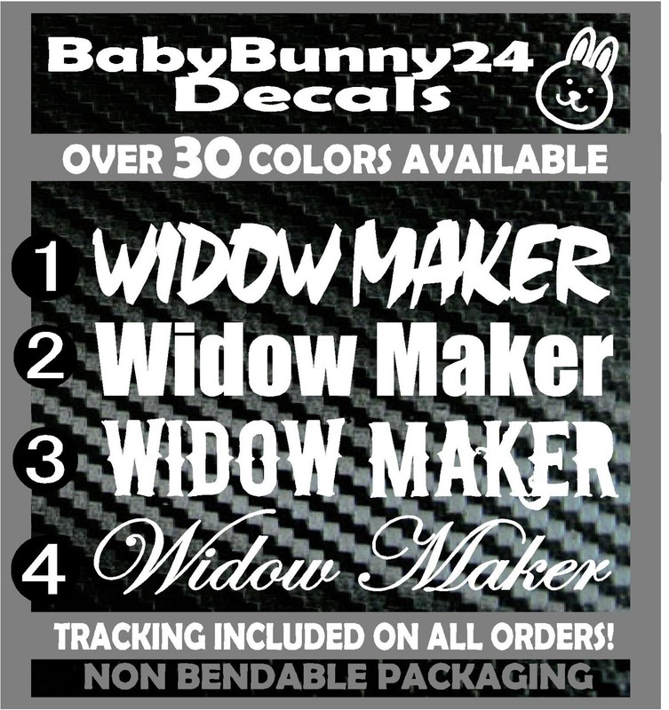 Widow Maker 22 inch vertical windshield Vinyl Decal Sticker Car Truck Van side