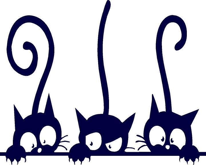 3 Cats on Shelf – Cat – Vinyl Decal Home Décor 8″ x 10″