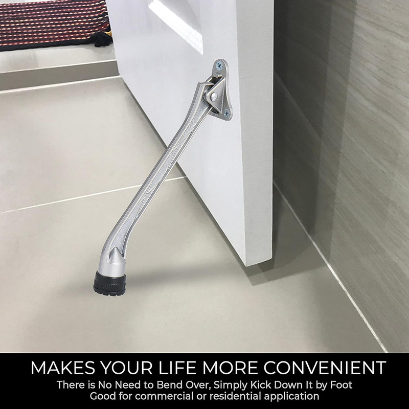 Kickdown Door Stopper,7-Inch Door Holder Kick Door Kickstand Rubber Foot (Satin gallery