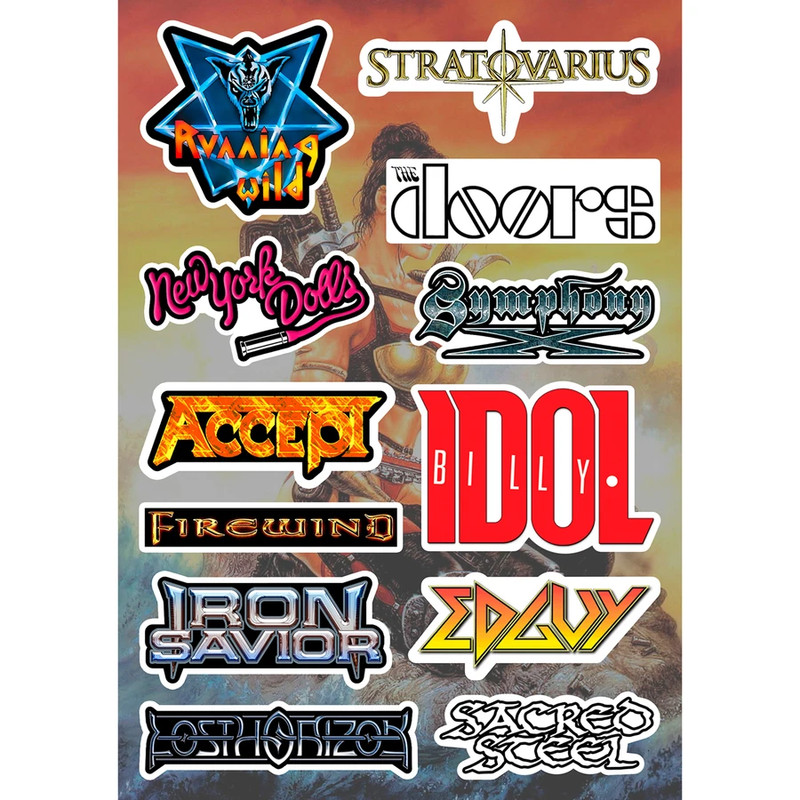 Rock & Metal Bands Sticker Pack Van Halen Nazareth Warlock Dio Blind Guardian gallery