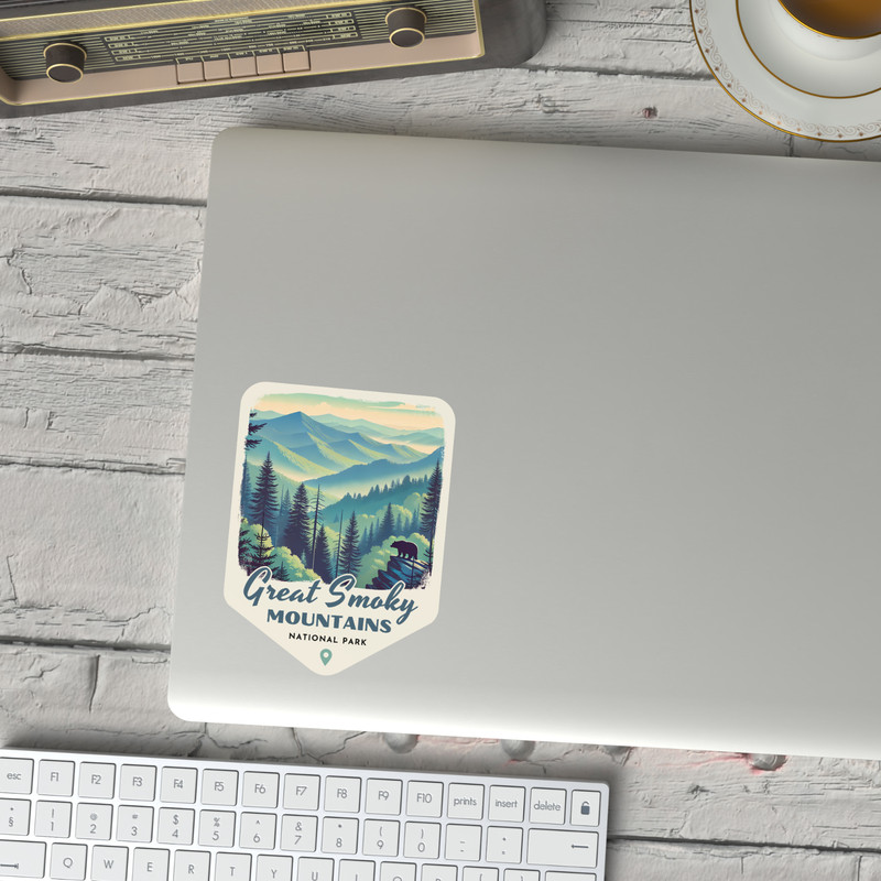 Great Smoky Mountains National Park Sticker Retro Style Waterproof Vinyl Decal gallery