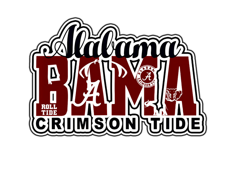 #251 Alabama Crimson Tide Bama Logo Waterproof Vinyl Sticker Decal Die-Cut
