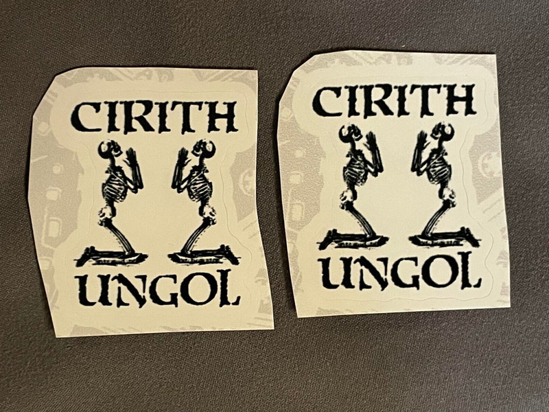 Lot of 2 CIRITH UNGOL 1 3/8″ x 1 3/4″ Band Logo Stickers Black White FAST SHIP!