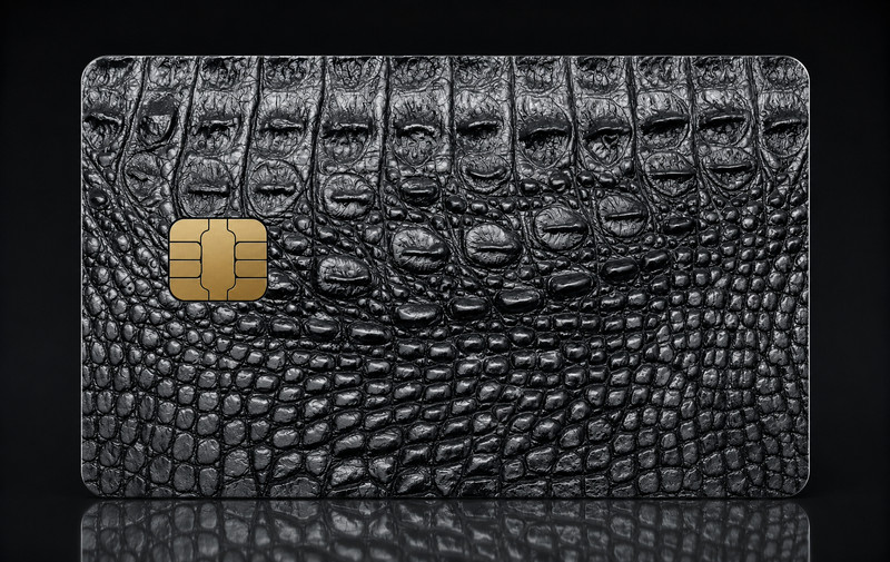 Black Crocodile Leather Credit Card Skin Debit Card Vinyl Sticker Wrap