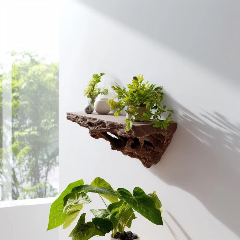 Root Inspired Floating Shelf | 3D Printed Wall Shelf Brown | Organic Wall Ledge gallery