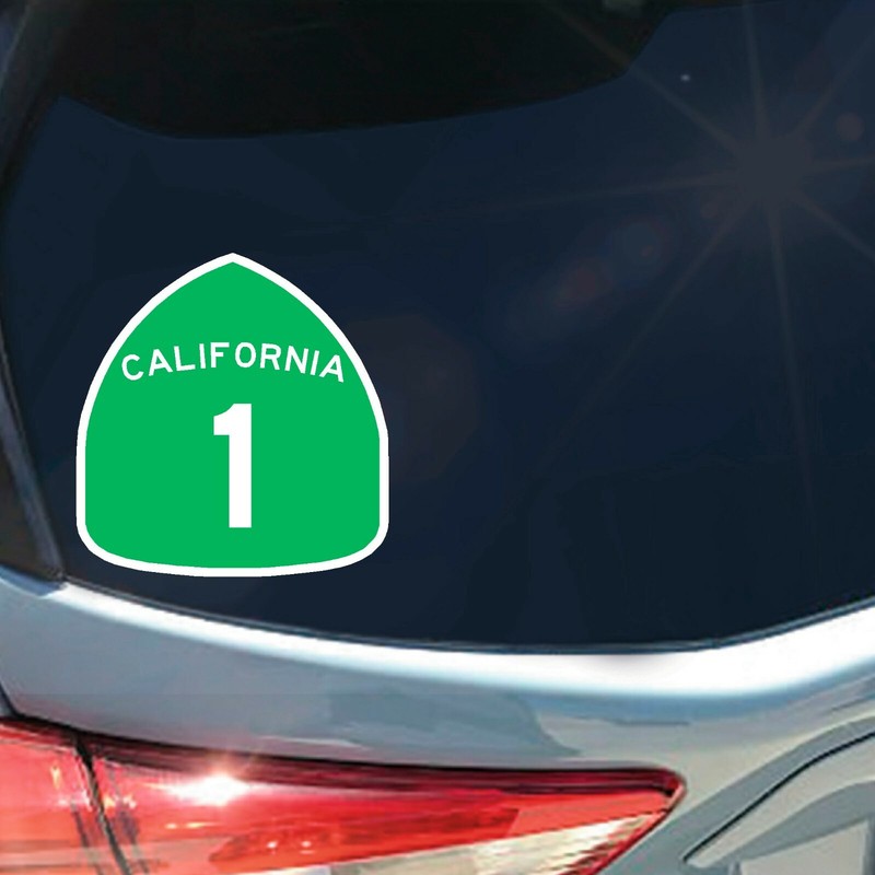 California Route 1 PCH road sign sticker decal Pacific Coast Highway CA car