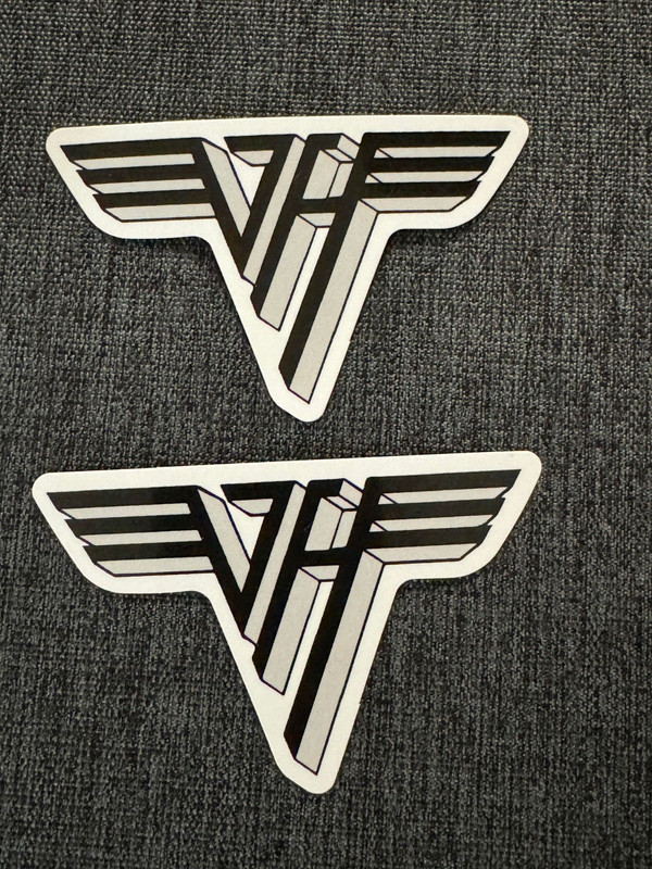 Lot (2) VAN HALEN 1 3/4″ x 3″ Band Logo STICKERS Fast! FREE SHIP! Eddie