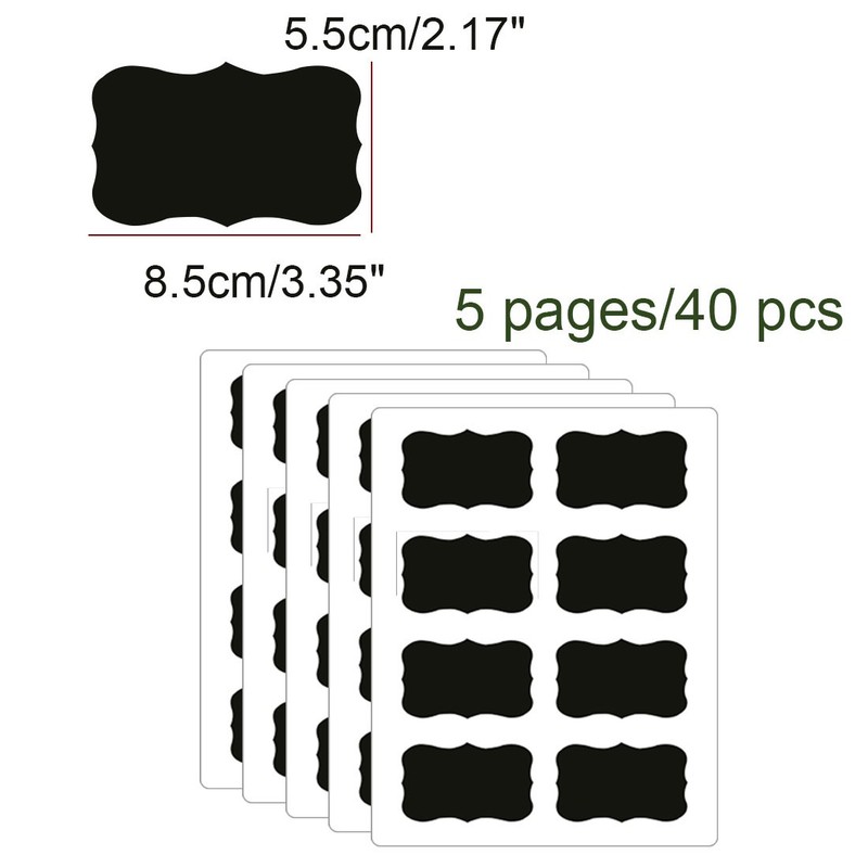 40pcs Chalkboard Labels Water-resistant Removable Blackboard Storage Sticker gallery