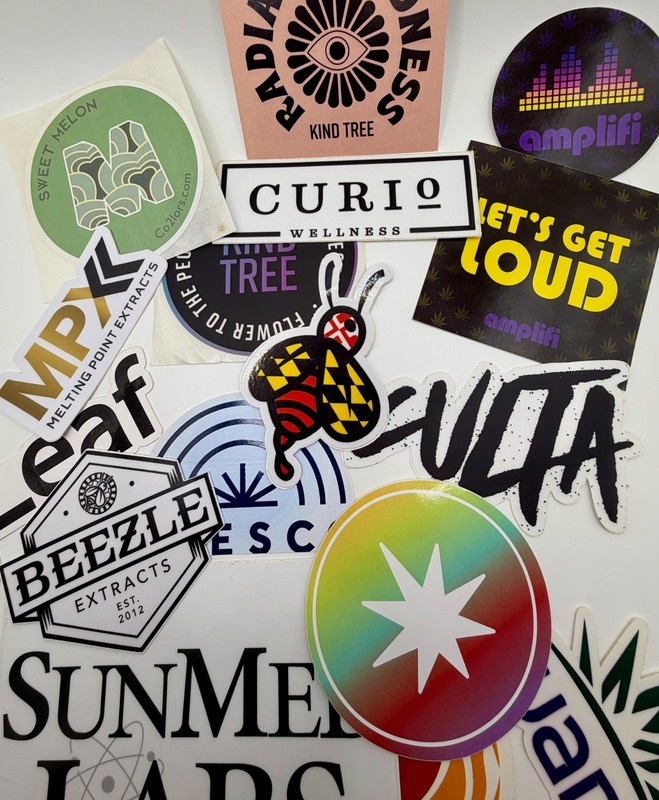 Cannabis Industry Promo Stickers Branded Marijuana Collectible 420
