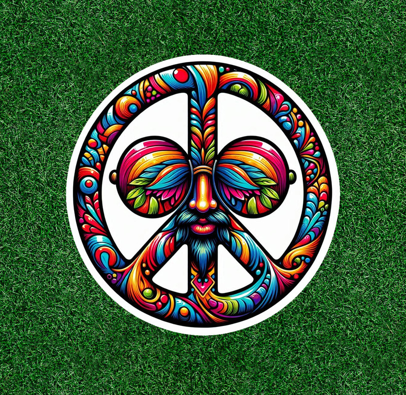 Colorful Peace Symbol 100% waterproof vinyl sticker decal – many sizes available