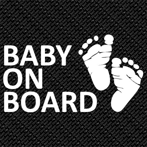 BABY ON BOARD BABY FOOTPRINTS BOY GIRL CAR VINYL DECAL STICKER (BB-14)