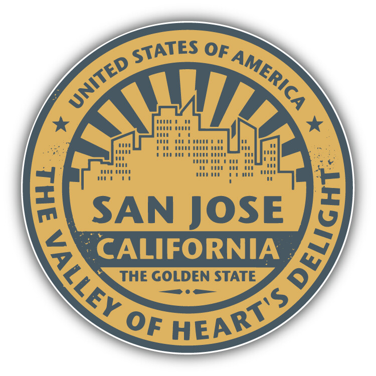 San Jose California Usa Grunge Rubber Travel Stamp Car Bumper Sticker Decal