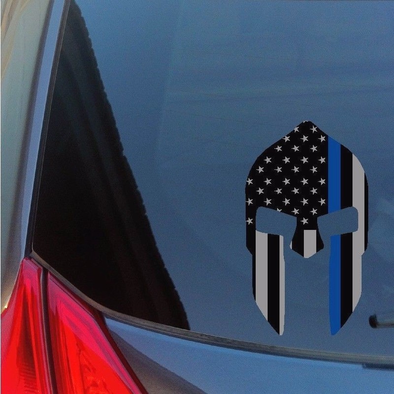 Thin Blue Line Molon Labe Helmet sticker decal 300 police law enforcement leo
