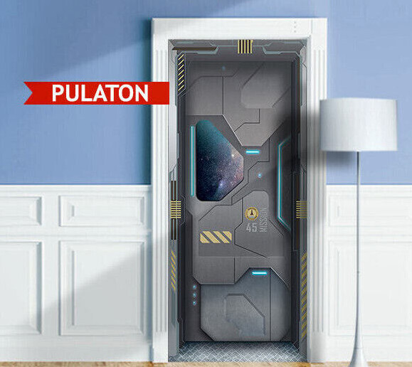 Sci-Fi Spacecraft, Star Ship Door Mural, Sticker, Cover, Decal, Peel’n’Stick