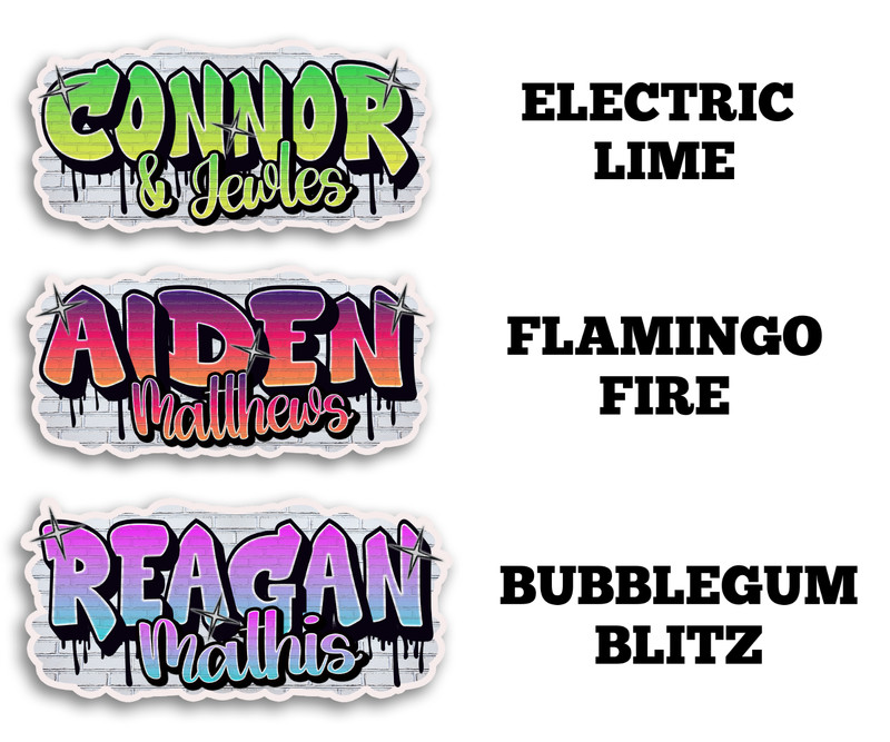 Personalized Graffiti Name Sticker Vinyl Decal Waterproof Urban Street Art Gift