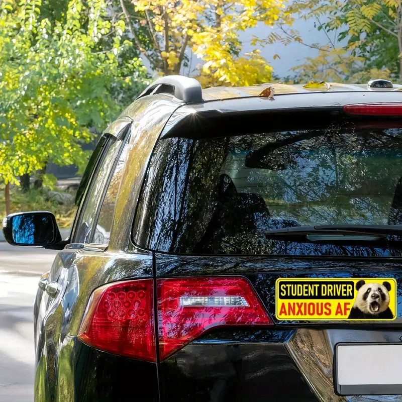 Funny "Student Driver Anxious AF" & "Student Driver No Honking" Stickers - Vinyl gallery