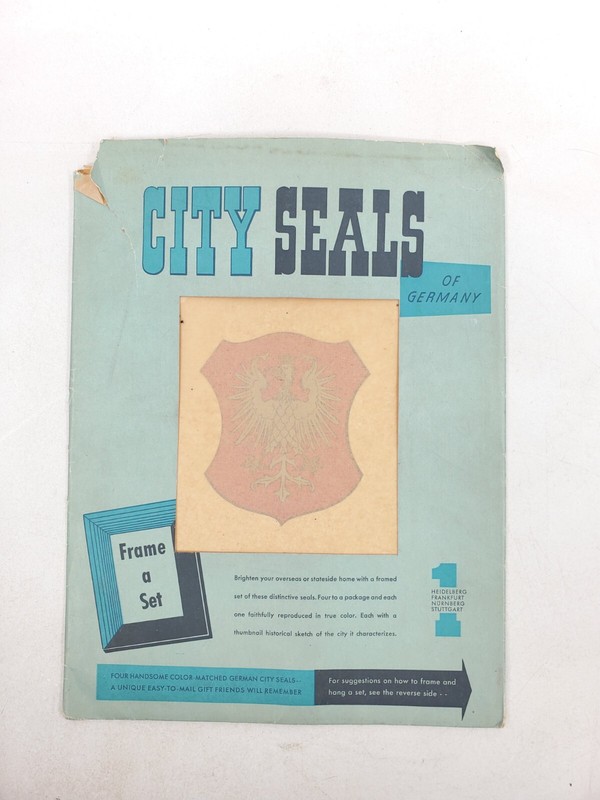 Germany city seal Picture nurnberg frankfurt Stuttgart Heidelberg Vintage Prints gallery