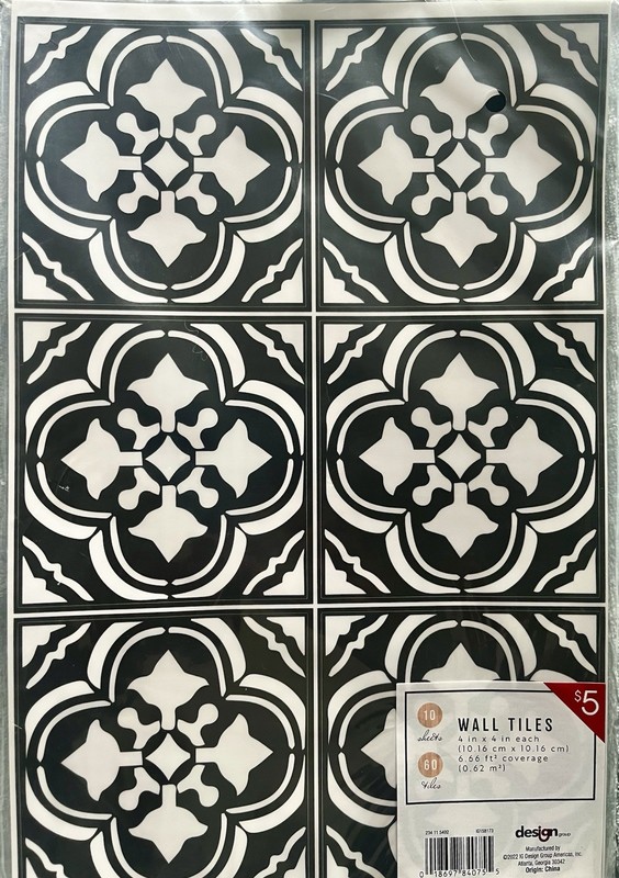 4” X 4” Peel & Stick Tile Decal Black & White 20 Sq Ft, Pack Of 180. Target