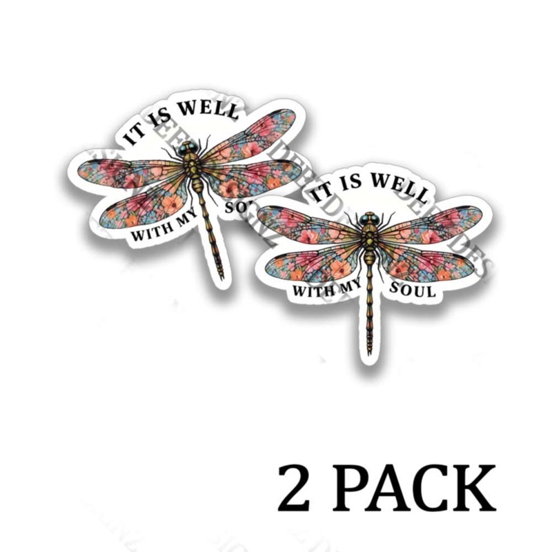 Dragonfly Adhesive Vinyl Indoor Outdoor Sticker Decals - 2 pack gallery