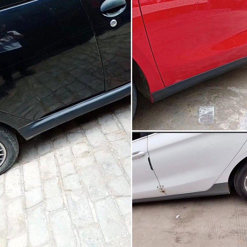 8.2ft*3.15in Side Skirts for Cars UniversalUniversal Rubber Anti-Scratch Side... gallery