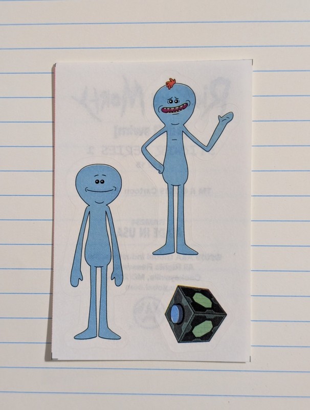 Rick & Morty Vending Sticker – 2019 Adult Swim Cartoon Network – Mr. Meeseeks