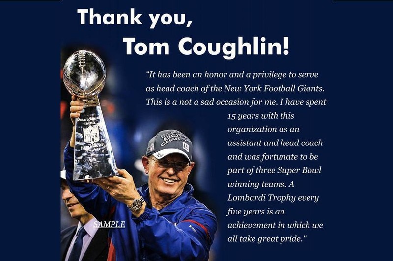 NEW YORK GIANTS TOM COUGHLIN #2 REFRIGERATOR LOCKER TOOL BOX MAGNET CHRISTMAS