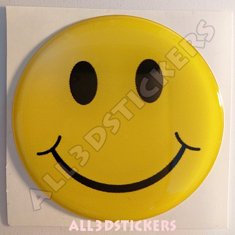 Sticker Emoticon Smile Emoji Adhesive Decal Resin Domed Car 3D