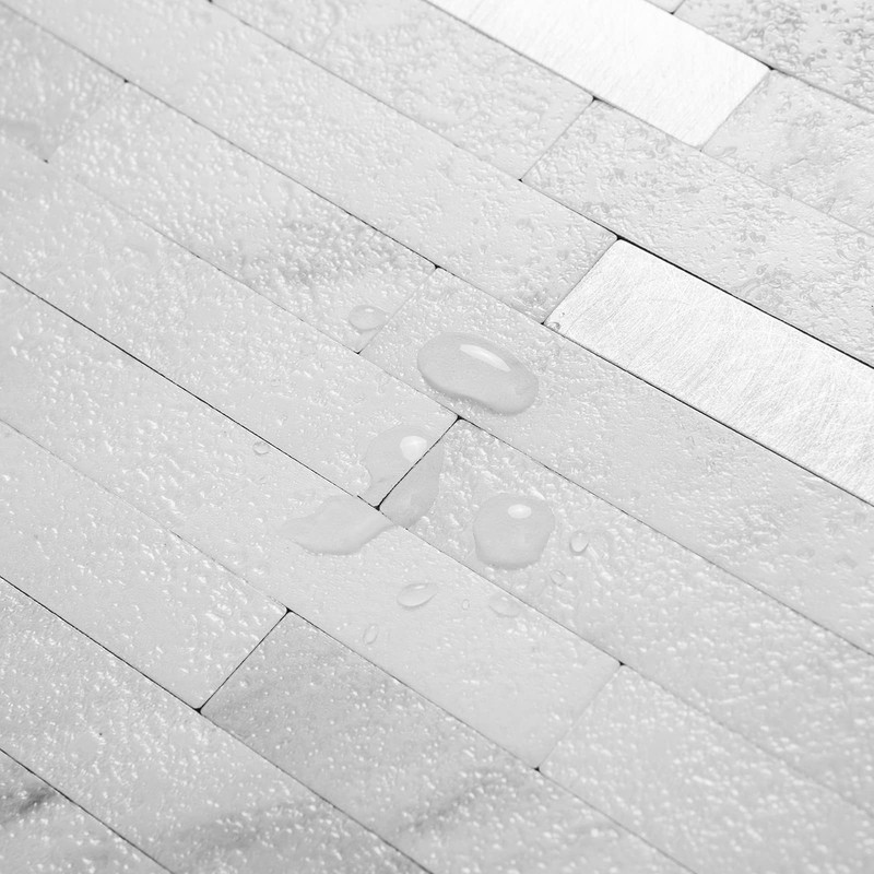 20 Sheets Faux Stone 11.7"x5.9"x0.12", Marble White + Metal Silver gallery