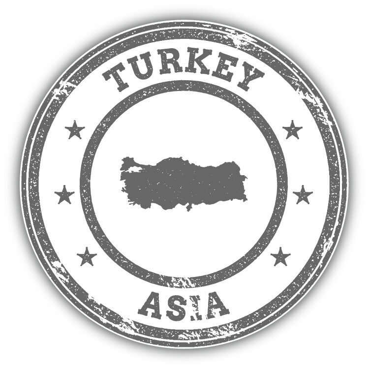 Turkey Map Asia Grunge Rubber Stamp Car Bumper Sticker Decal