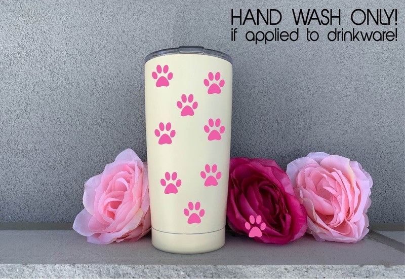 Set of 24 - 1 Inch Pawprint Decal Bundle Sticker Pet Dog Cat Paw Prints Breeds gallery