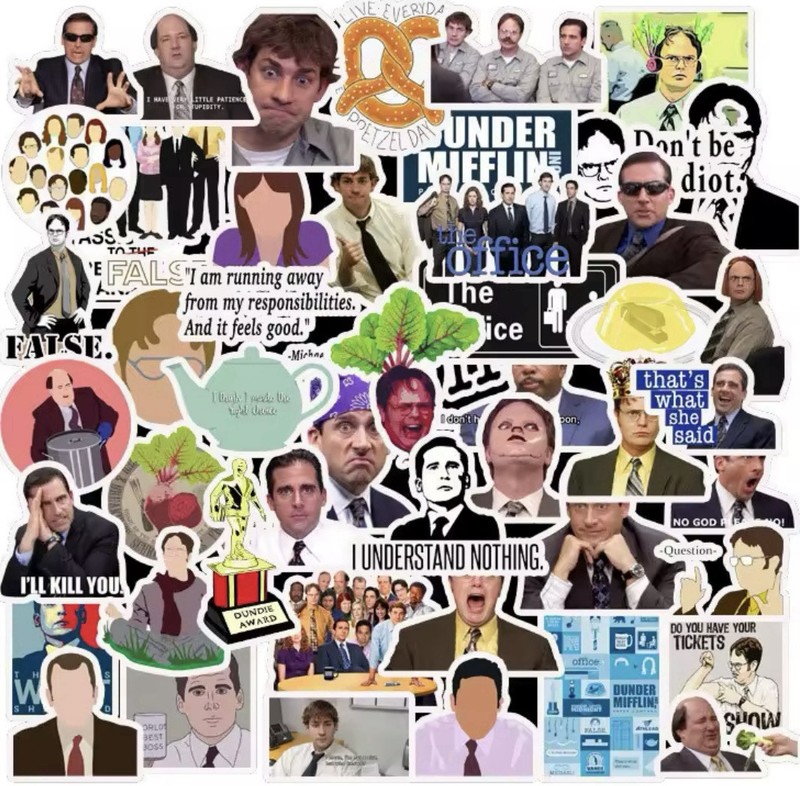 The Office Style Stickers 50pk The Office Mixed Sarcasm Fun Random Meme Stickers