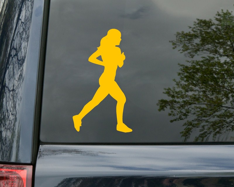 Track Runner Girl Vinyl Decal - Female Marathon 10k 5k 1/2 Half Die Cut Sticker gallery