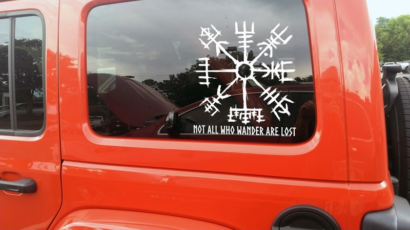Not All Who Wander Are Lost Viking Compass Vegvisir V1 Vinyl Decal Sticker RV gallery