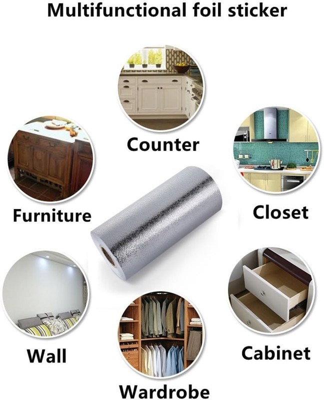Kitchen Waterproof Aluminum foil Stickers Anti Greasy Counter, 15.7X118.1 inches gallery