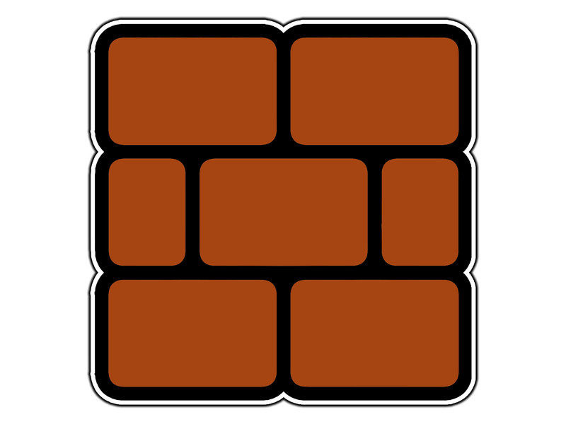 #1817 Brick Block 2D Waterproof Vinyl Sticker Decal Die-Cut