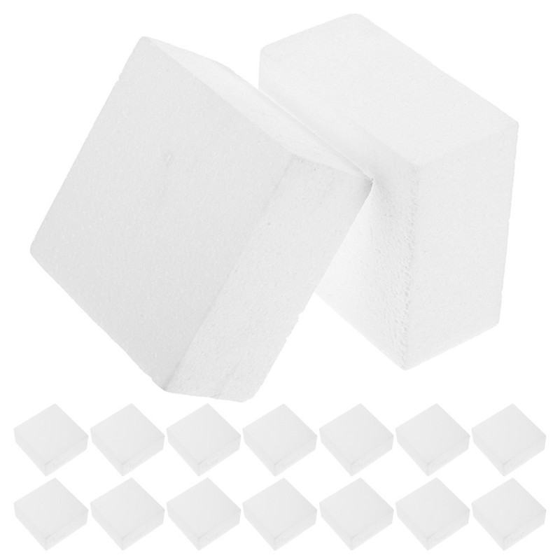 16 Pcs Foam Square Bricks Cake Dummies for Decorating Craft Form Blocks