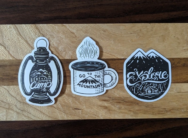 Adventure Camping Set Of 3 Sticker Decal 3"