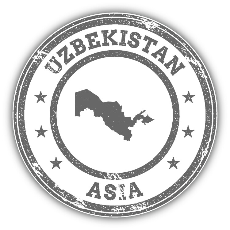 Uzbekistan Map Asia Grunge Rubber Stamp Travel Car Bumper Sticker Decal