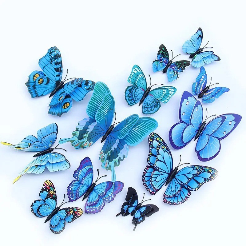 12PCS 3D Double Layer Butterfly Wall Stickers DIY Living Home Room Decor Art gallery