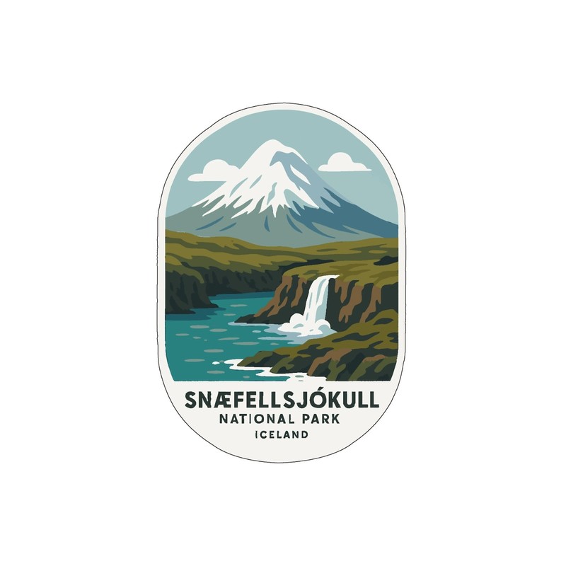 Snæfellsjökull Iceland National Park Sticker Decal Vinyl Die-Cut World