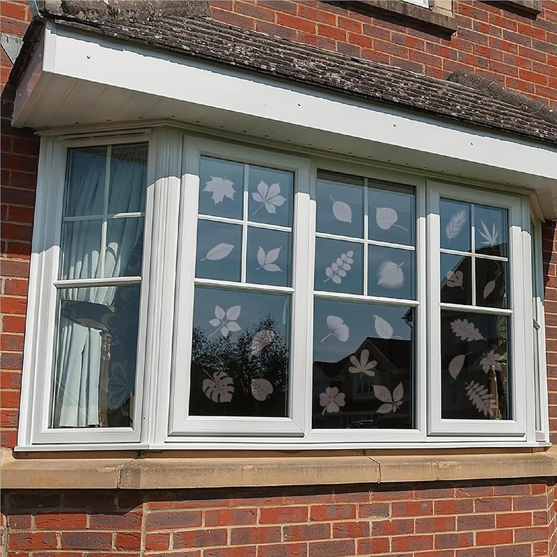 Window Decals for Bird Strikes,52 Pieces Large Leaf Shape anti Collision Window gallery