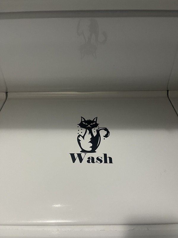 Washer & Dryer Angry Cat Decal Stickers 6x4” Permanent Vinyl, Laundry Room Decor gallery