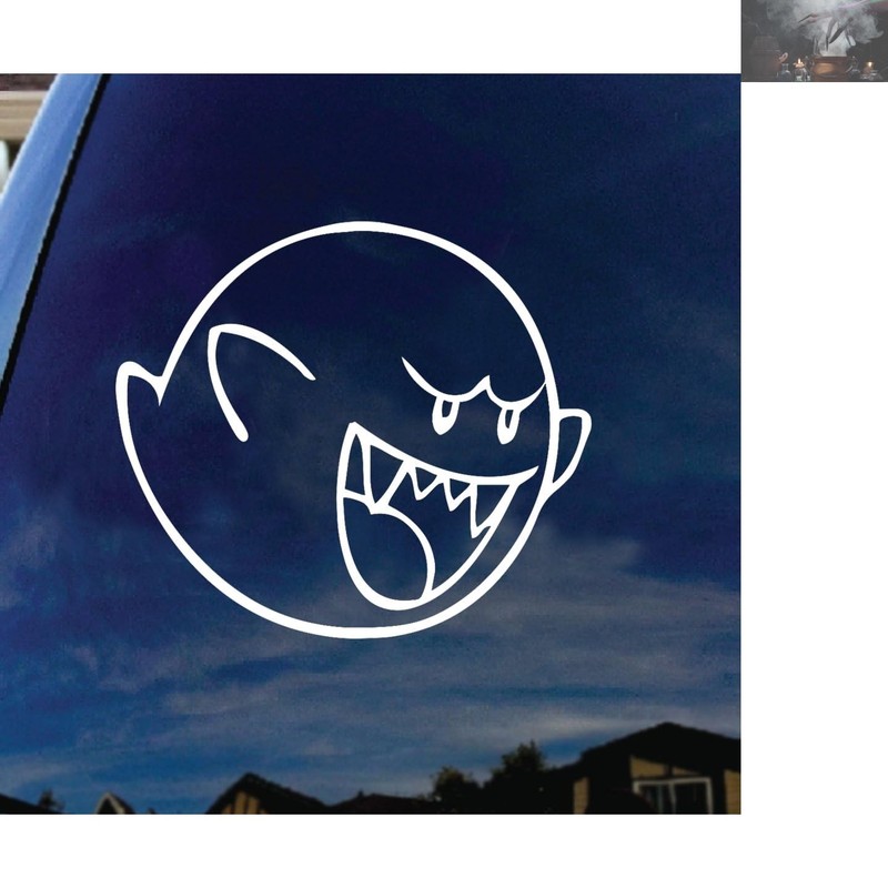 Durable 4” Irregular Boo Cartoon Window Decal – Perfect for Cars & Laptops