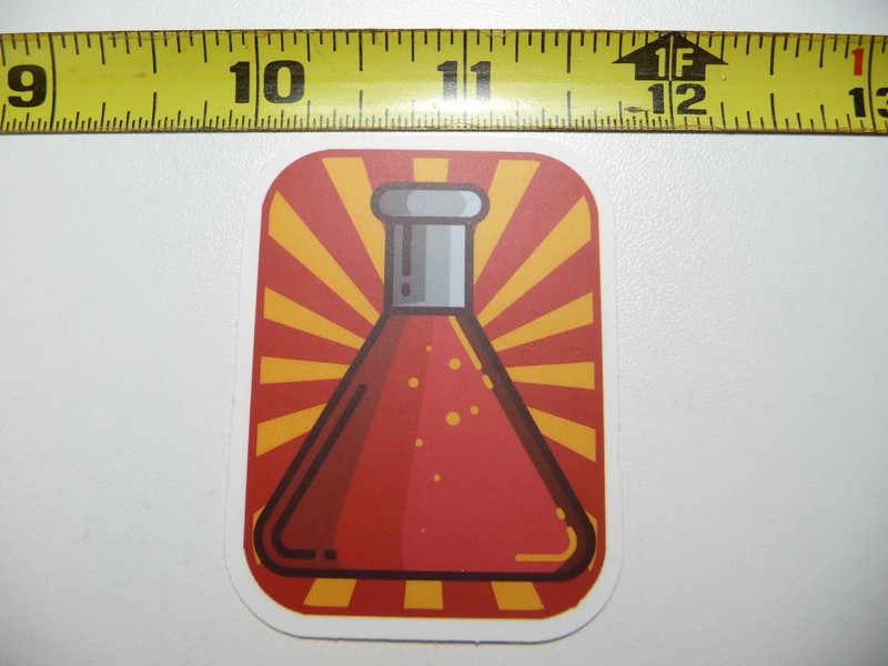 RISING SUN BEAKER SCIENCE SMALL STICKER DECAL SCHOOL TEACHER PROFESSOR