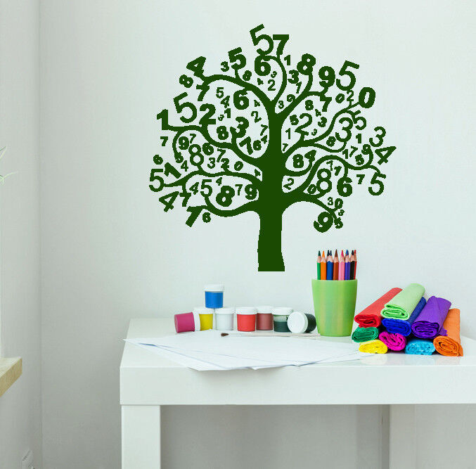 Vinyl Wall Decal Cartoon Abstract Tree Digits For School Nursery Stickers 1978ig