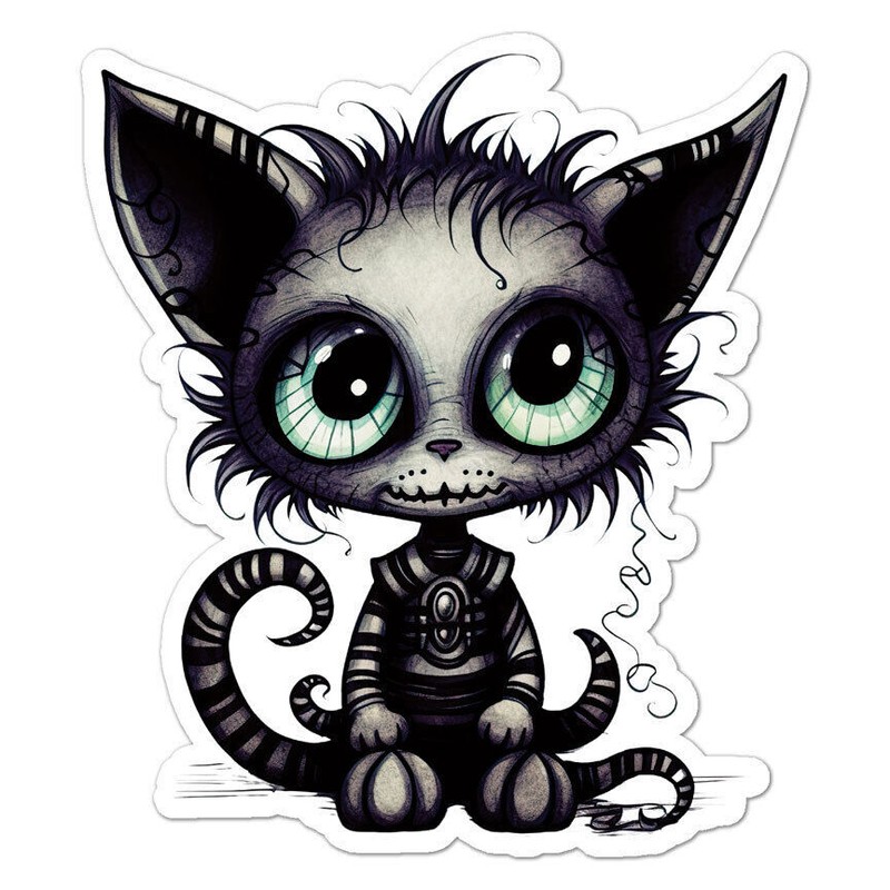 Big Eyes Cat Monster Sticker Decal