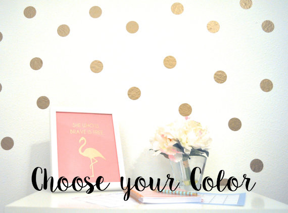 180 Polka Dots CIRCLE Gold Dot Vinyl Wall Decal Peel And Stick Sticker Nursery