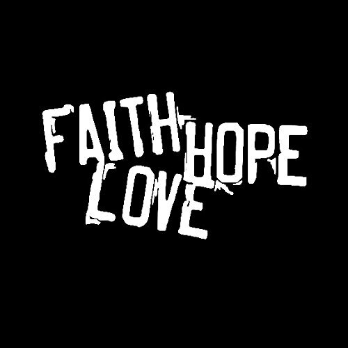 Faith Hope & Love Decal Sticker | 7.5-Inches Wide | White Vinyl Decal