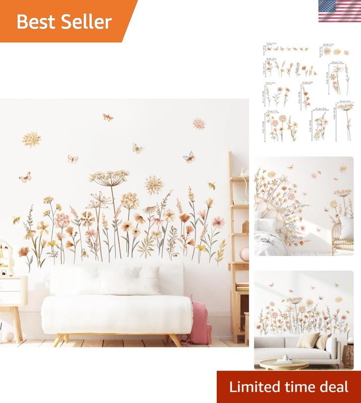 Boho Flower Wall Decals Wildflower Floral Dandelion Grass Wall Stickers Baby …