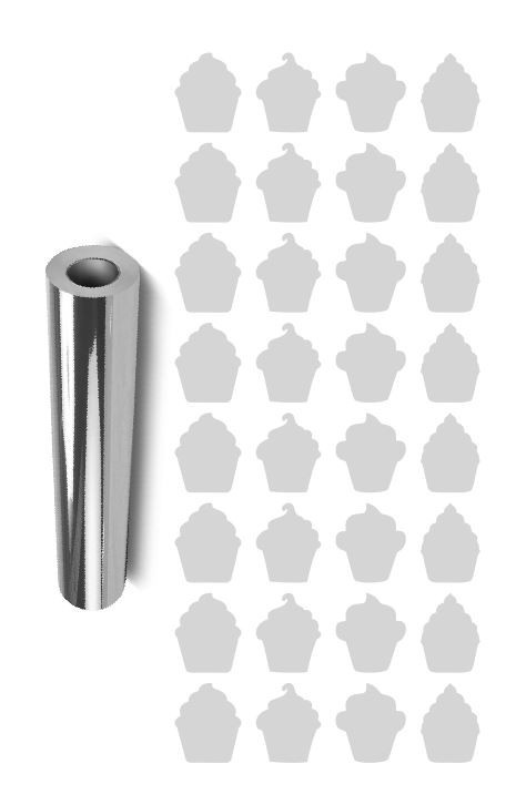 Cupcake Stickers Sticker Chrome Silver 1″ DC12